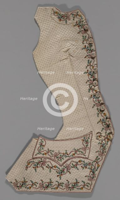 Parts of a Waistcoat, France, 1775/1890. Creator: Unknown.