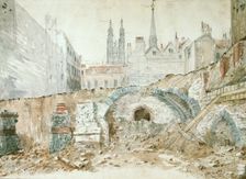 Parts of late 1st-early 2nd century basilica in the City of London. Creator: Henry Hodge