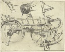 Parts of the construction of a farm wagon, 1770-1825. Creator: Simon Andreas Krausz
