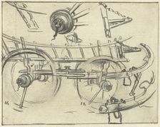 Parts of the construction of a farm wagon, 1770-1825. Creator: Simon Andreas Krausz