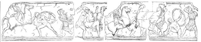 Parts of the Frieze of the Tomb of Mausolus, 1861. Creators: John Jessop Hardwick, Unknown.