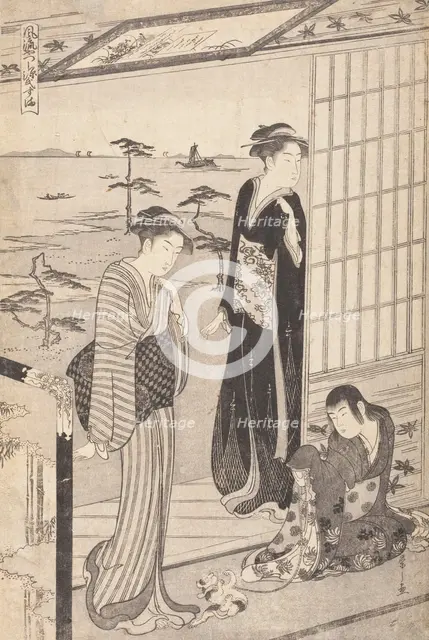 Party in a Teahouse near Suma Beach (image 1 of 2), c1790. Creator: Hosoda Eishi.