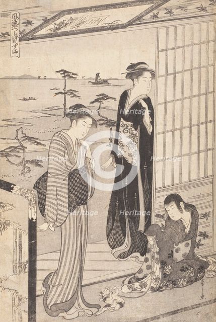 Party in a Teahouse near Suma Beach (image 1 of 2), c1790. Creator: Hosoda Eishi.