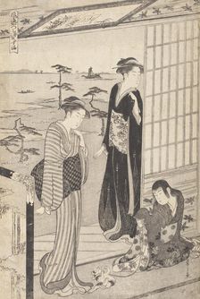 Party in a Teahouse near Suma Beach (image 1 of 2), c1790. Creator: Hosoda Eishi