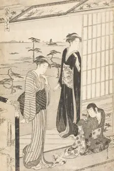 Party in a Teahouse near Suma Beach (image 2 of 2), c1790. Creator: Hosoda Eishi