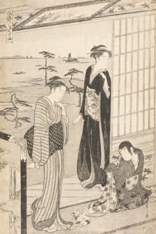 Party in a Teahouse near Suma Beach (image 2 of 2), c1790. Creator: Hosoda Eishi
