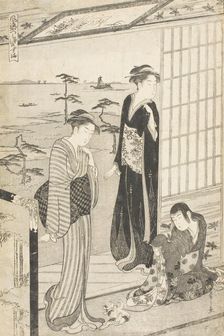 Party in a Teahouse near Suma Beach (image 2 of 2), c1790. Creator: Hosoda Eishi