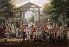 Party in the Botanical Garden oil on canvas by Luis Paret y Alcazar