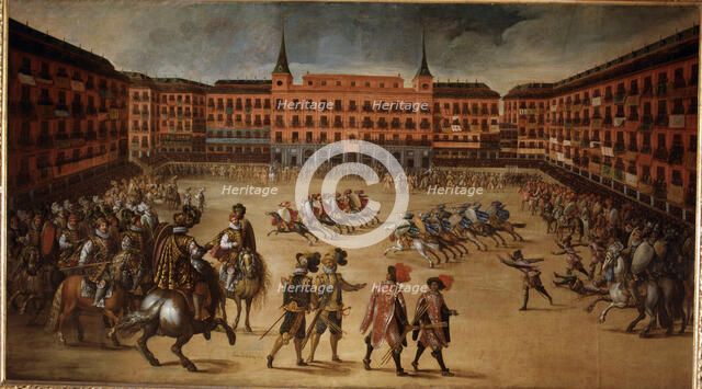 Party in the Plaza Mayor of Madrid', oil on canvas, 1600.