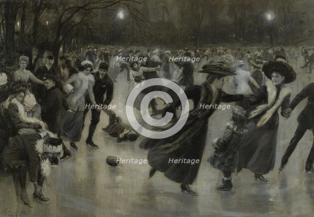 Party on the Ice, 1909. Artist: Gause, Wilhelm (1853-1916)