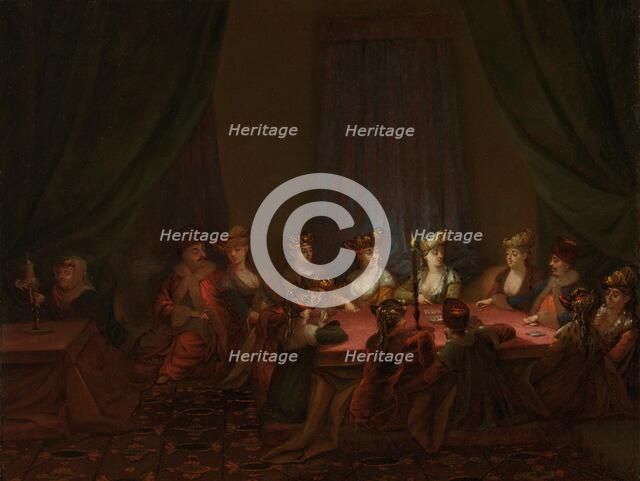 Party of Armenians Playing Cards, c.1720-c.1737. Creator: Jean Baptiste Vanmour.