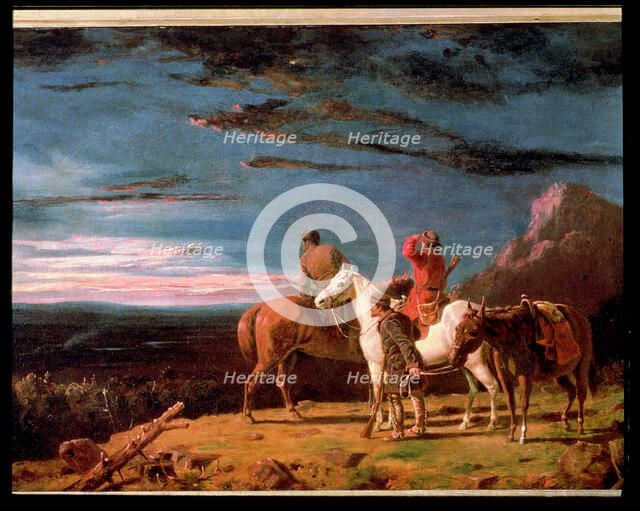  'Party of explorers'. Oil on canvas, 1851, by William Tylee Ranney.