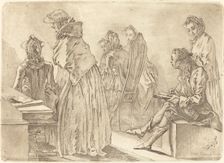 Party with Six Ladies and the Artist, 1758. Creator: Daniel Nikolaus Chodowiecki