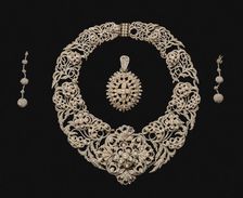 Parure: Necklace, Pendant, Earrings , c. 1850. Creator: Unknown