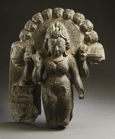 Parvati Performing the Panchatapas (Five Austerities) Ritual, 8th-9th century. Creator: Unknown