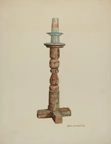 Pascal Candlestick, 1937. Creator: Ethel Dougan