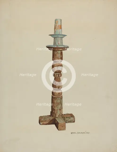 Pascal Candlestick, 1937. Creator: Ethel Dougan.