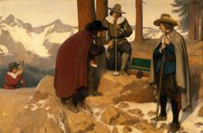 Pascal's experiment in the Puy de Dôme to test the relation between atmospheric...1648, c1910s. Creator: Ernest Board