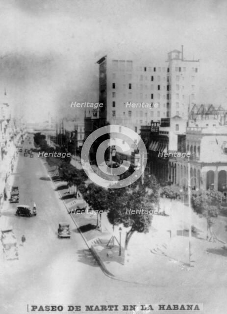 Paseo de Marti in Havana, 1920s. Artist: Unknown