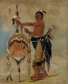 Pash-ee-pa-hó, Little Stabbing Chief, a Venerable Sauk Chief, 1835. Creator: George Catlin