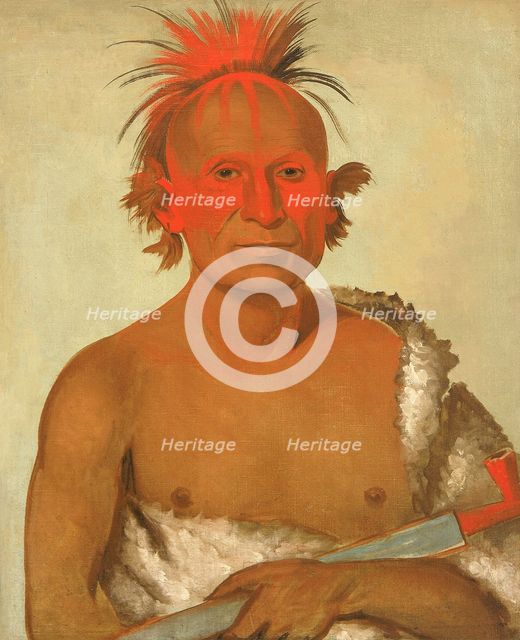 Pash-ee-pa-hó, Little Stabbing Chief, the Younger, One of Black Hawk's Braves, 1832. Creator: George Catlin.