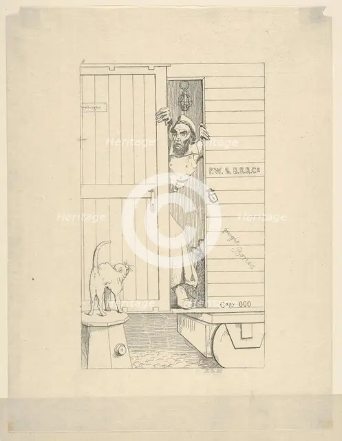 Passage Through Baltimore (from Confederate War Etchings), 1861-63. Creator: Adalbert John Volck.