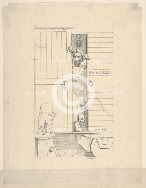 Passage Through Baltimore (from Confederate War Etchings), 1861-63. Creator: Adalbert John Volck.