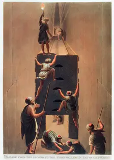 Passage from the Second to the Third Gallery in the Great Pyramid Giza, Egypt, 1802. Creator: Thomas Milton
