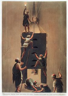 Passage from the Second to the Third Gallery in the Great Pyramid Giza, Egypt, 1802. Artist: Thomas Milton