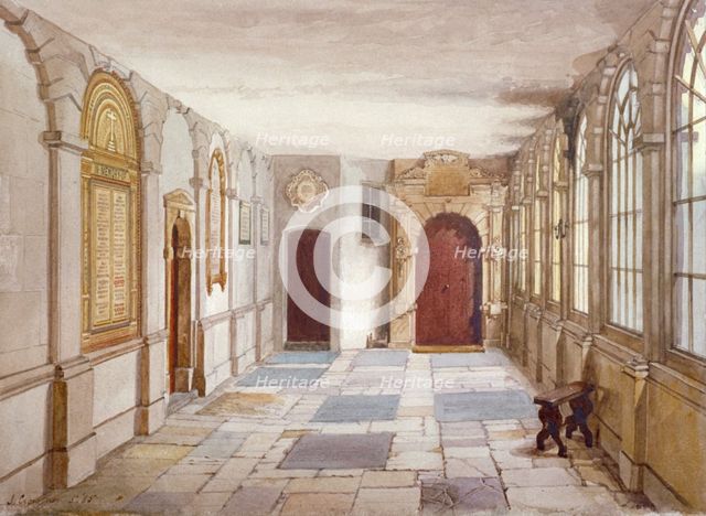 Passage leading to the chapel, Charterhouse, London, 1885.    Artist: John Crowther
