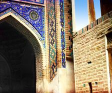 Passage of the Dead: detail above entrance, Samarkand, between 1905 and 1915. Creator: Sergey Mikhaylovich Prokudin-Gorsky