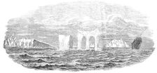 Passage of the Ship "Medway" through Icebergs, on her homeward voyage from Melbourne, 1854. Creator: Unknown
