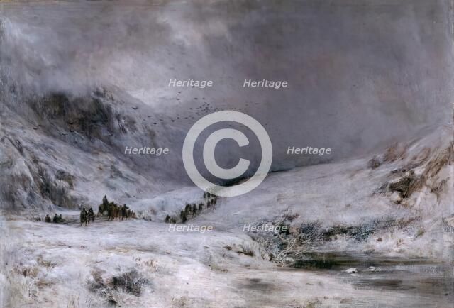 Passage of Montrose's Army Through Glencoe (Legend of Montrose), 1876. Creator: George Reid.