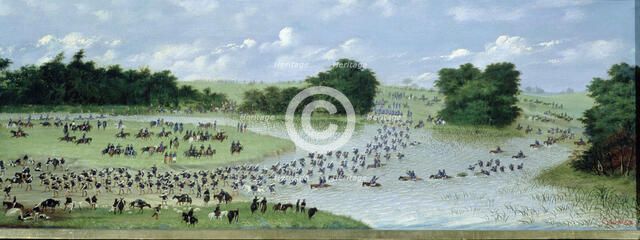Passage of San Joaquin river, 1865, oil on canvas.