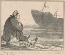 Passager ayant payé ... pour se rendre a New-York, 19th century. Creator: Honore Daumier