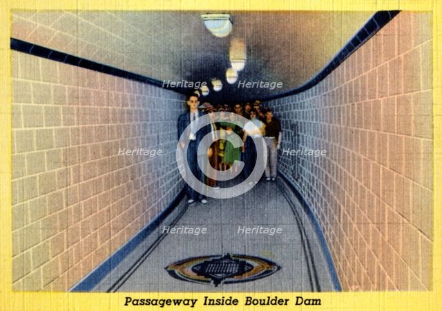 Passageway inside the Boulder Dam, Arizona/Nevada, USA, 1941. Artist: Unknown