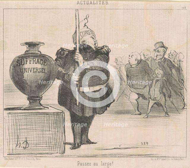 Passez au large!, 19th century. Creator: Honore Daumier.
