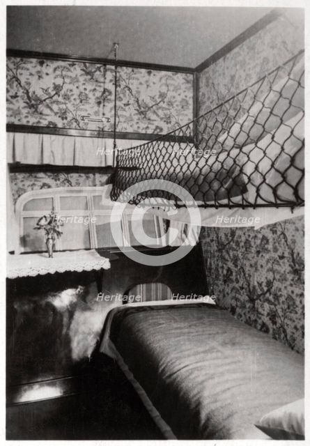 Passenger cabin at night, LZ 127 Graf Zeppelin, 1933. Artist: Unknown
