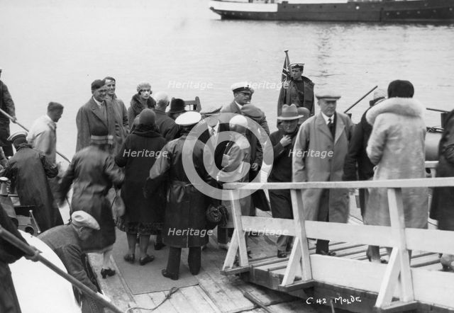 Passenger ship bethed at Molde, Norway, 1929. Artist: Unknown