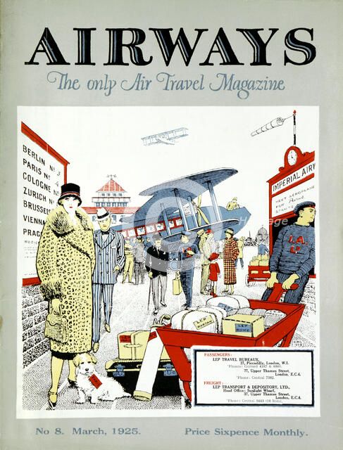 Passengers arriving to embark for Paris at Croydon Aerodrome, London, 1925. Artist: Unknown