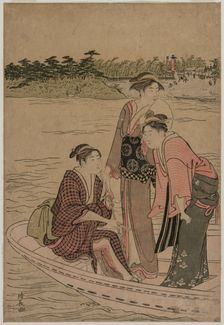 Passengers in a Ferry Boat on the Sumida River, 1784. Creator: Torii Kiyonaga (Japanese, 1752-1815)