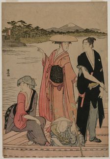 Passengers in a Ferry Boat on the Sumida River, 1784. Creator: Torii Kiyonaga (Japanese, 1752-1815)