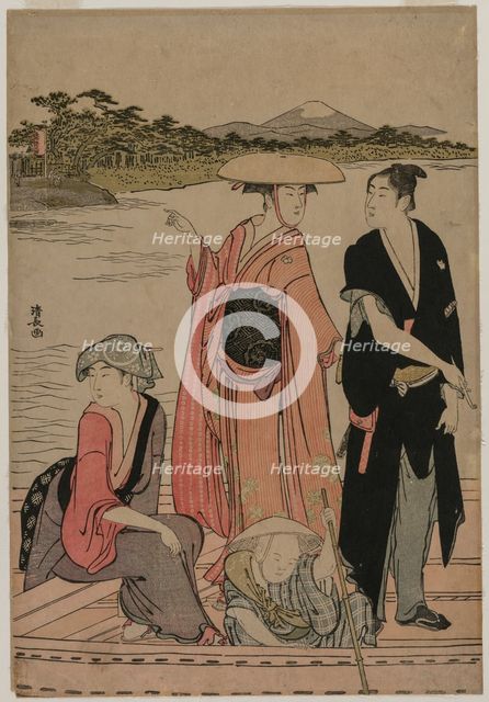 Passengers in a Ferry Boat on the Sumida River, 1784. Creator: Torii Kiyonaga (Japanese, 1752-1815).