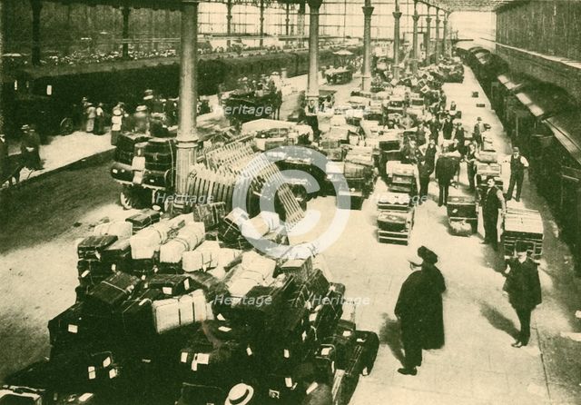 'Passengers' Luggage at Talbot Road Station, Blackpool, in the Holiday Season', 1930. Creator: Unknown.