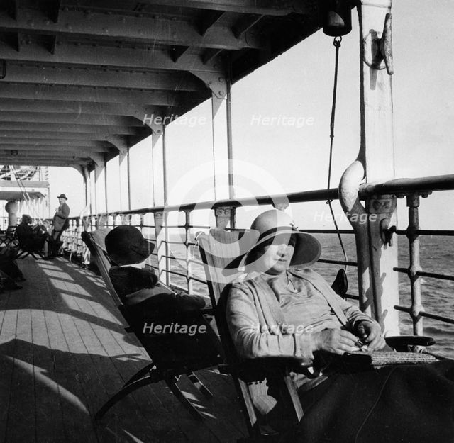 Passengers on a Cunard Line cruise to the West Indies, January-March 1931. Artist: Unknown