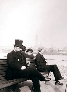 Passengers on a ferry, Rotterdam, 1898.Artist: James Batkin