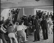 Passengers on a Liner Having a Tug-of-War Competition, 1920s. Creator: British Pathe Ltd