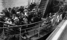 Passengers on board a boat, Bournemouth, Dorset, 1921
