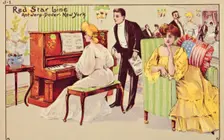 Passengers relax after dinner on a Red Star liner, 1907. Creator: Unknown
