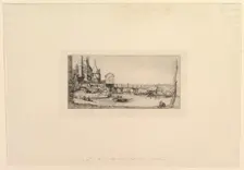 Passerelle du Pont-au-Change, après l'incendie de 1621 (The Footbridge temporarily replaci..., 1860. Creator: Charles Meryon